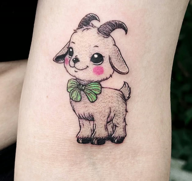 Schattig geitje met groene strik