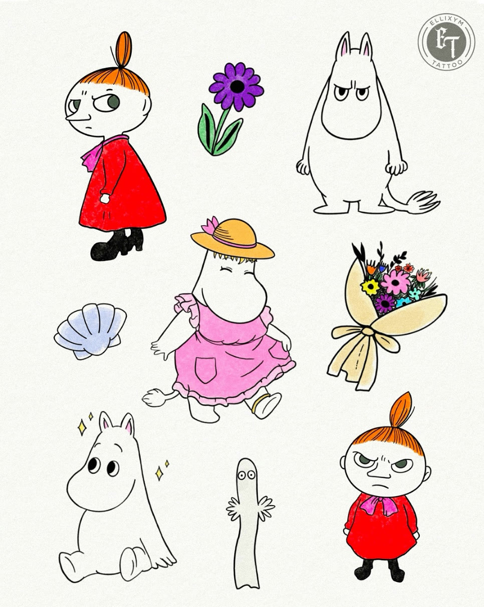 Flash-vel met kleurrijke Moomin-figuurtjes