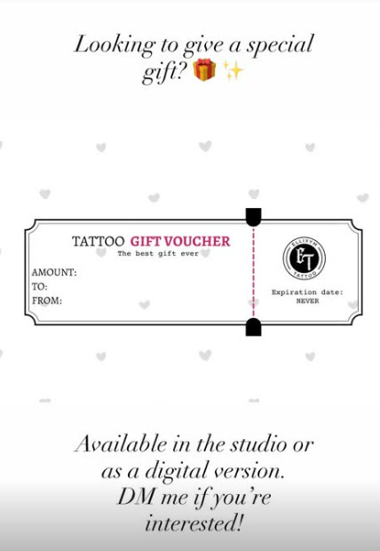 Ellixym tattoo-cadeaubon, vervaldatum nooit